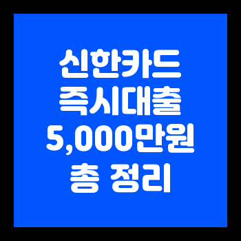 신한카드 즉시대출 5,000만원 총 정리